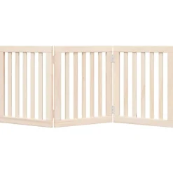 vidaXL Productos Para Mascotas-Puerta para perros plegable de 3 paneles, 150 cm, madera de álamo