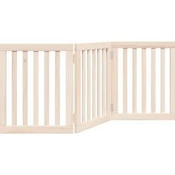 vidaXL Productos Para Mascotas-Puerta para perros plegable de 3 paneles, 150 cm, madera de álamo