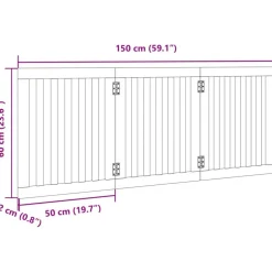 vidaXL Productos Para Mascotas-Puerta para perros plegable de 3 paneles, 150 cm, madera de álamo