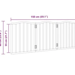 vidaXL Puerta para perros plegable 3 paneles madera álamo negra 150 cm Negro Clearance