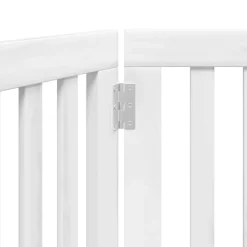vidaXL Puerta para perros plegable 3 paneles madera álamo blanca 150cm Blanco