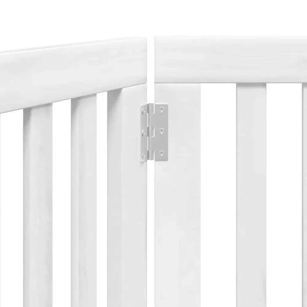 vidaXL Puerta para perros plegable 3 paneles madera álamo blanca 150cm Blanco