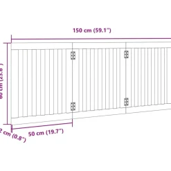 vidaXL Puerta para perros plegable 3 paneles madera álamo blanca 150cm Blanco