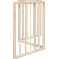 vidaXL Puerta para perros plegable de 3 paneles, 150 cm, madera de álamo Natural