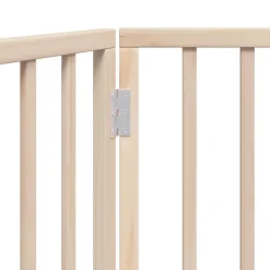 vidaXL Puerta para perros plegable de 3 paneles, 150 cm, madera de álamo Natural