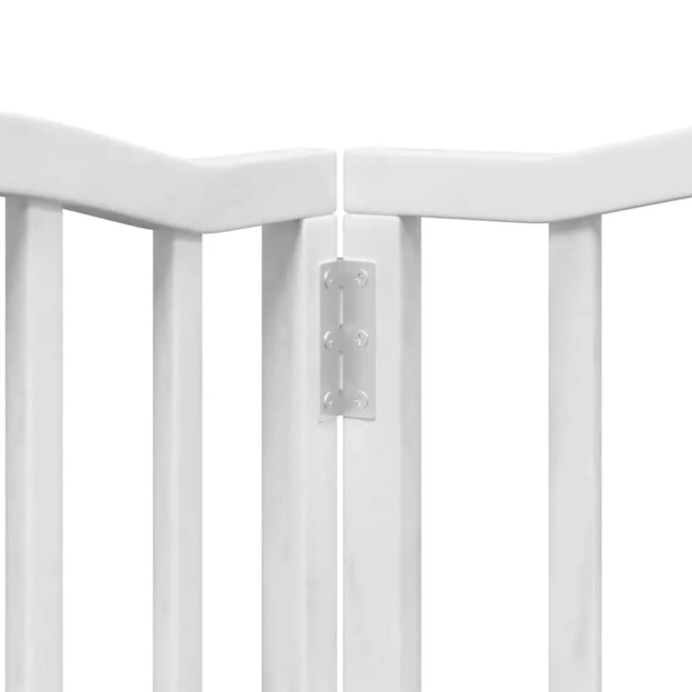 vidaXL Productos Para Mascotas-Puerta para perros plegable 9 paneles madera álamo blanca 450cm