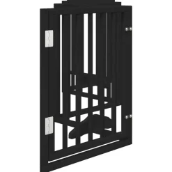 vidaXL Puerta para perros plegable 6 paneles madera álamo negra 300 cm Negro New