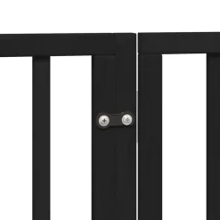 vidaXL Puerta para perros plegable 6 paneles madera álamo negra 300 cm Negro New