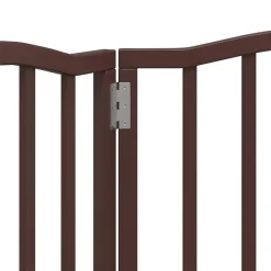 vidaXL Puerta para perros plegable 3 paneles álamo marrón roble 150 cm Marrón roble New