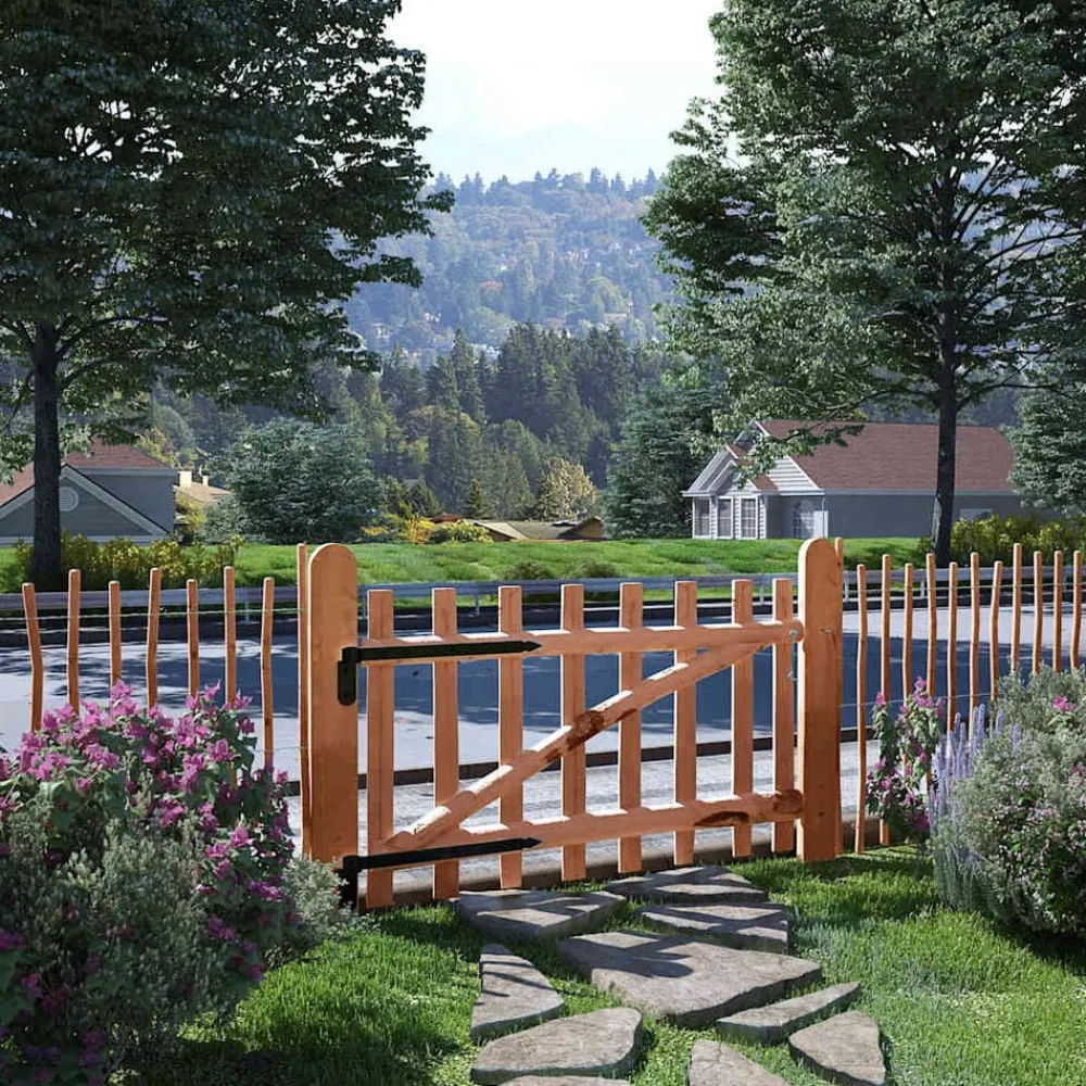 vidaXL Vallas De Jardín-Puerta para valla 100x60cm madera de avellano impregnada