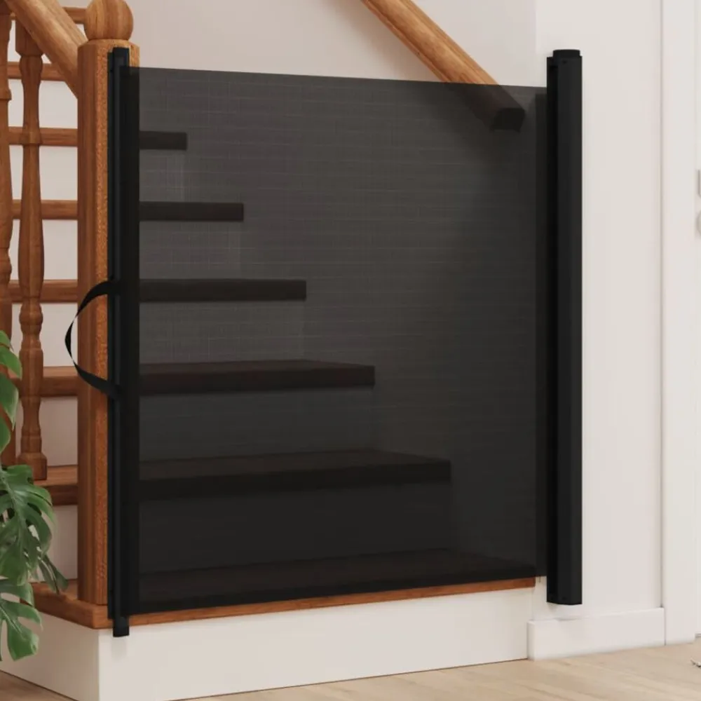 vidaXL Puerta retráctil para mascotas negra 82,5x125 cm Negro Sale