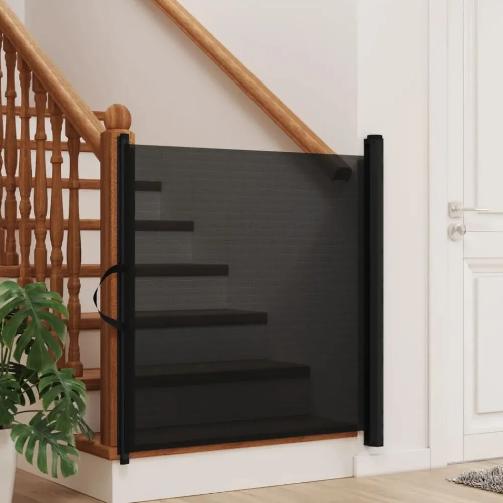 vidaXL Puerta retráctil para mascotas negra 82,5x125 cm Negro Sale