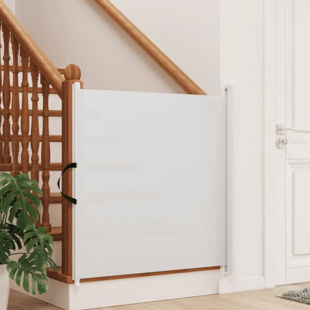 vidaXL Puerta retráctil para mascotas blanca 82,5x125 cm Blanco Sale