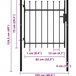 vidaXL Puerta valla Boxtel con punta de lanza 100x75 cm Discount