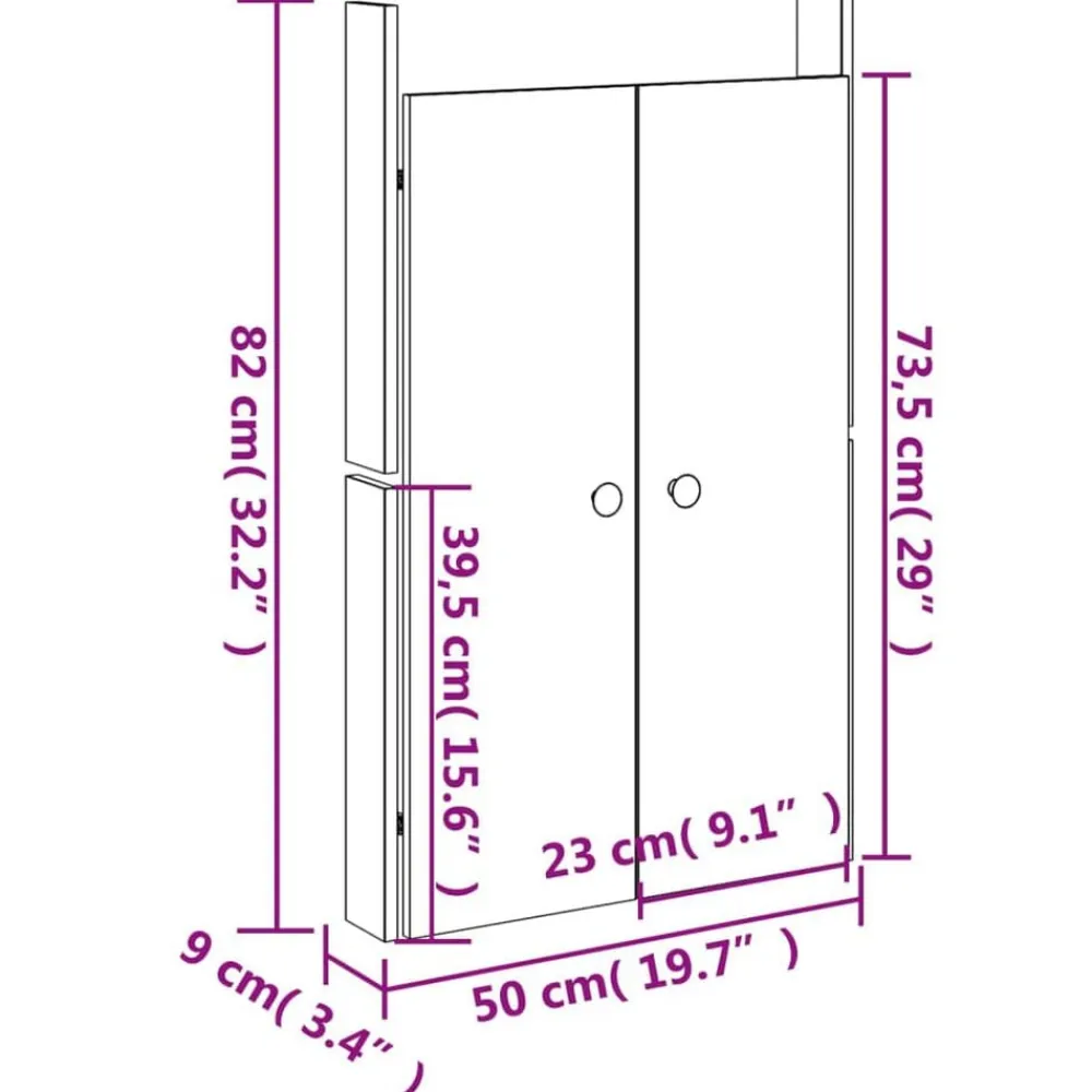 vidaXL Puertas cocina exterior MEPPEL 2 uds madera maciza Douglas 50x9x82 cm Douglas natural New
