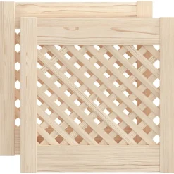 vidaXL Accesorios De Bricolaje-Puertas de armario entramado 2 uds madera pino 39,5x39,5cm