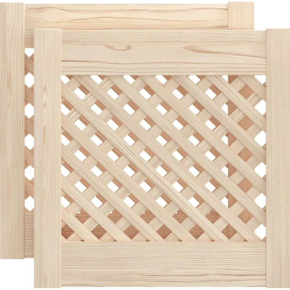 vidaXL Accesorios De Bricolaje-Puertas de armario entramado 2 uds madera pino 39,5x39,5cm