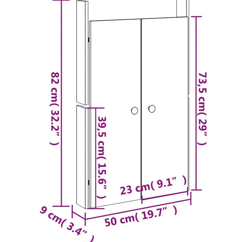 vidaXL Accesorios De Bricolaje-Puertas de cocina exterior MEPPEL madera maciza 50x9x82 cm