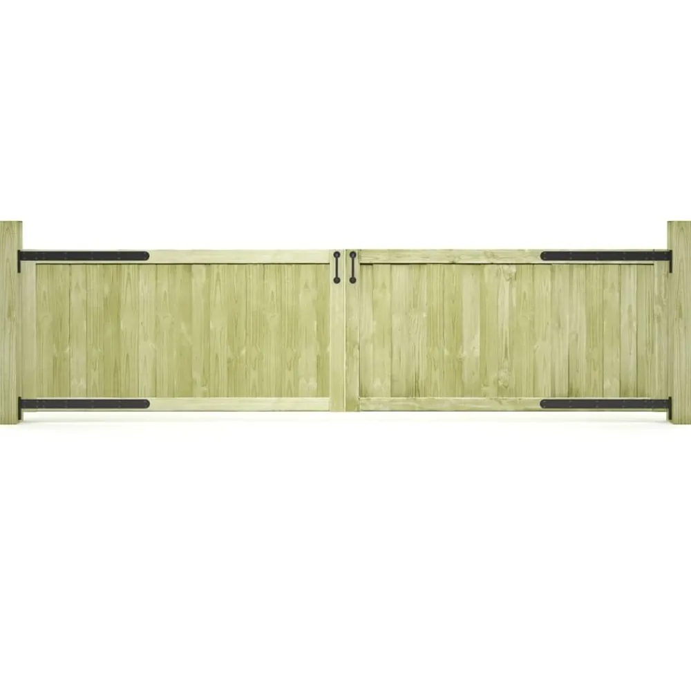 vidaXL Vallas De Jardín-Puertas de valla madera de pino impregnada 300x75 cm 2 uds