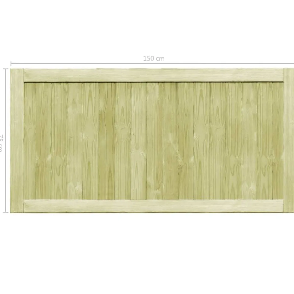 vidaXL Vallas De Jardín-Puertas de valla madera de pino impregnada 300x75 cm 2 uds