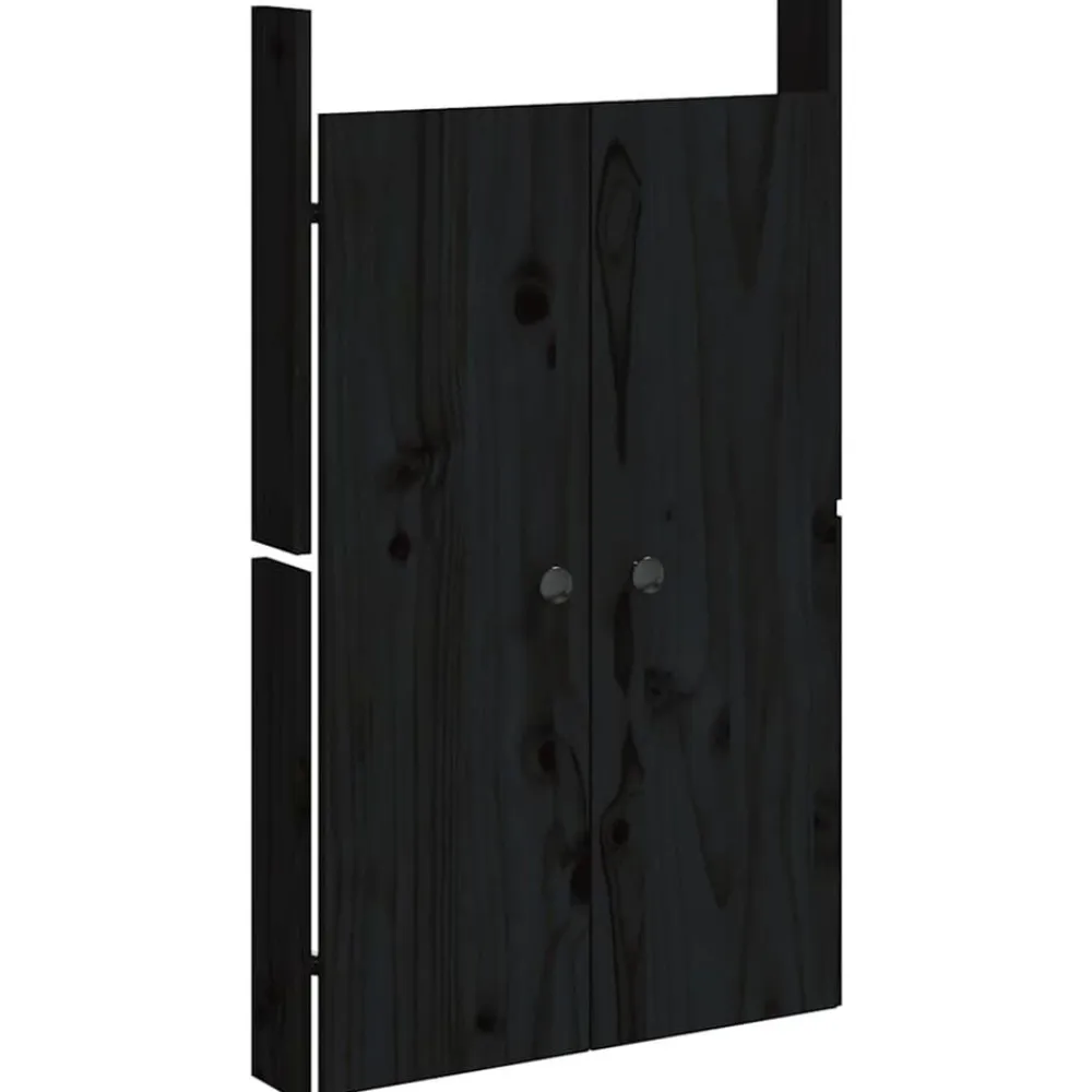 vidaXL Puertas para cocina exterior MEPPEL madera maciza 50x9x82cm Pino negro Best