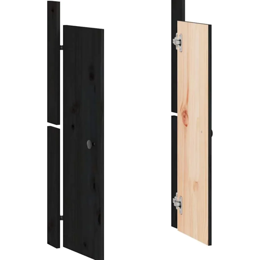 vidaXL Puertas para cocina exterior MEPPEL madera maciza 50x9x82cm Pino negro Best