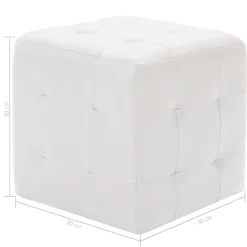 vidaXL Otomanas-Puf 2 unidades cuero sintético 30x30x30 cm