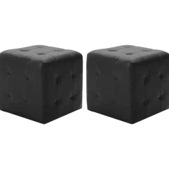 vidaXL Otomanas-Puf 2 unidades cuero sintético 30x30x30 cm