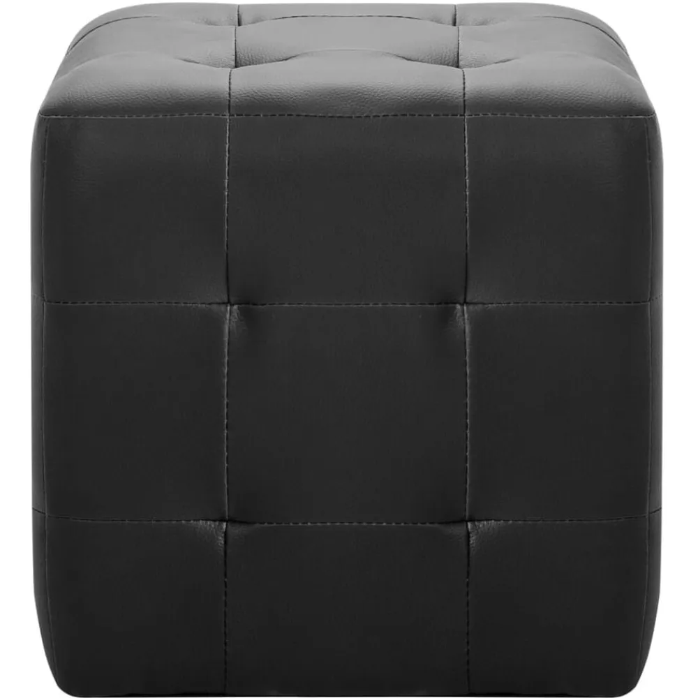 vidaXL Otomanas-Puf 2 unidades cuero sintético 30x30x30 cm