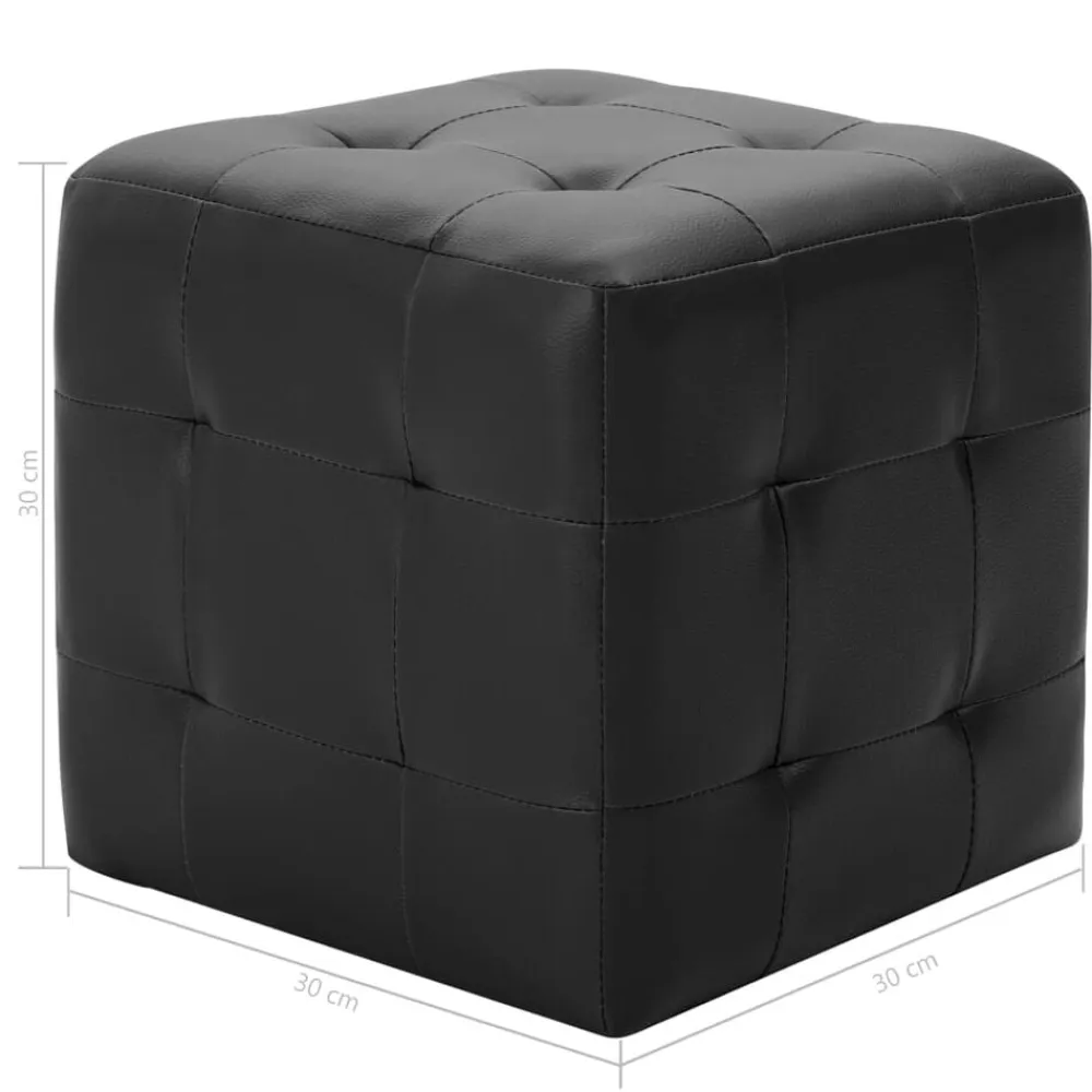vidaXL Otomanas-Puf 2 unidades cuero sintético 30x30x30 cm