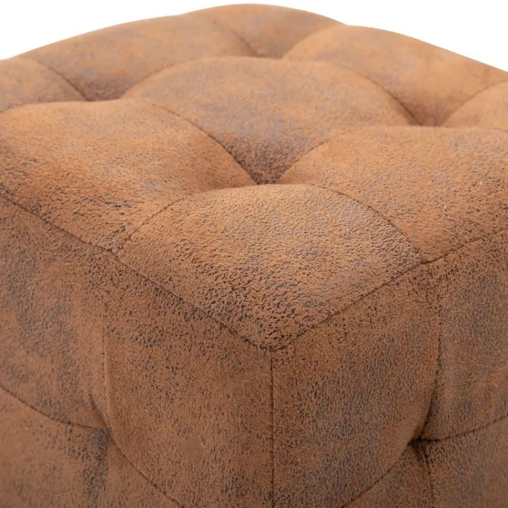 vidaXL Puf 2 unidades piel de ante artificial marrón 30x30x30 cm Marrón Best