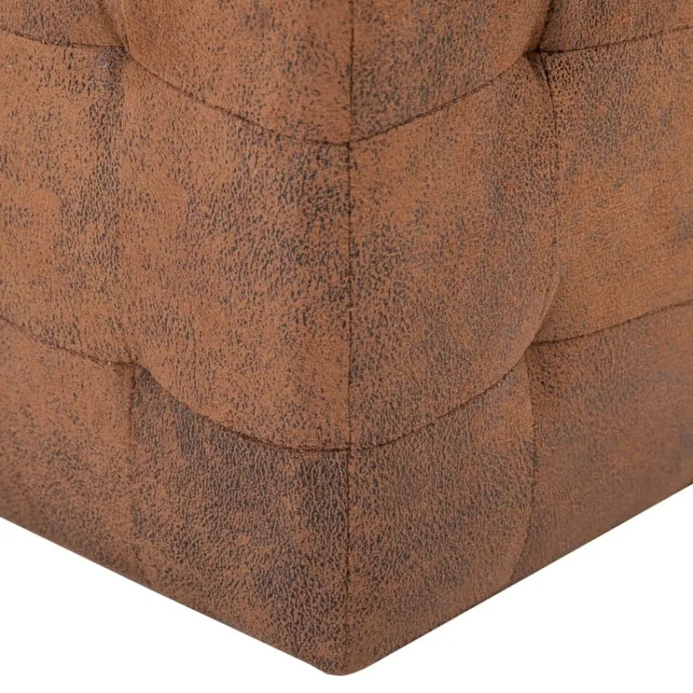 vidaXL Puf 2 unidades piel de ante artificial marrón 30x30x30 cm Marrón Best