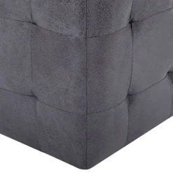 vidaXL Otomanas-Puf 2 unidades piel de ante artificial 30x30x30 cm