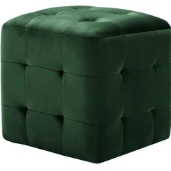 vidaXL Puf 2 unidades terciopelo 30x30x30 cm Verde
