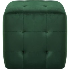 vidaXL Puf 2 unidades terciopelo 30x30x30 cm Verde