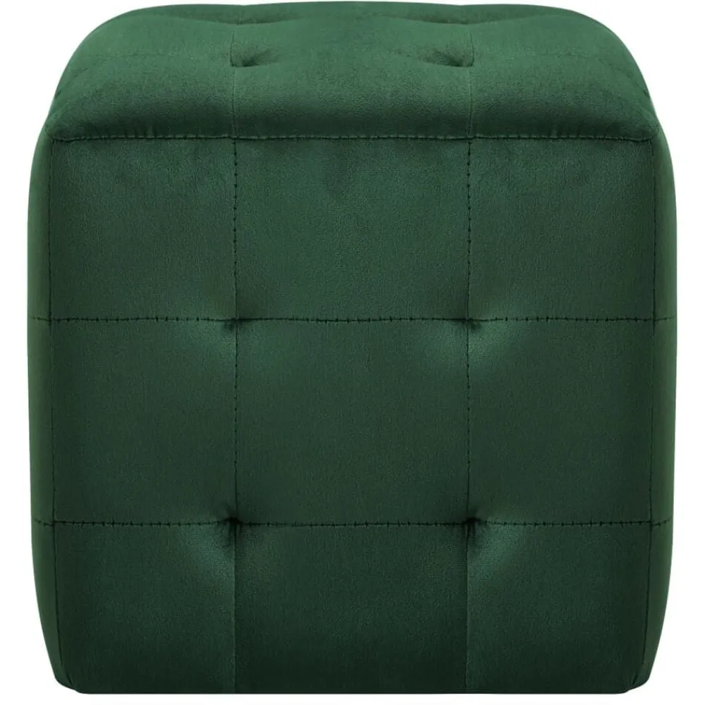 vidaXL Puf 2 unidades terciopelo 30x30x30 cm Verde