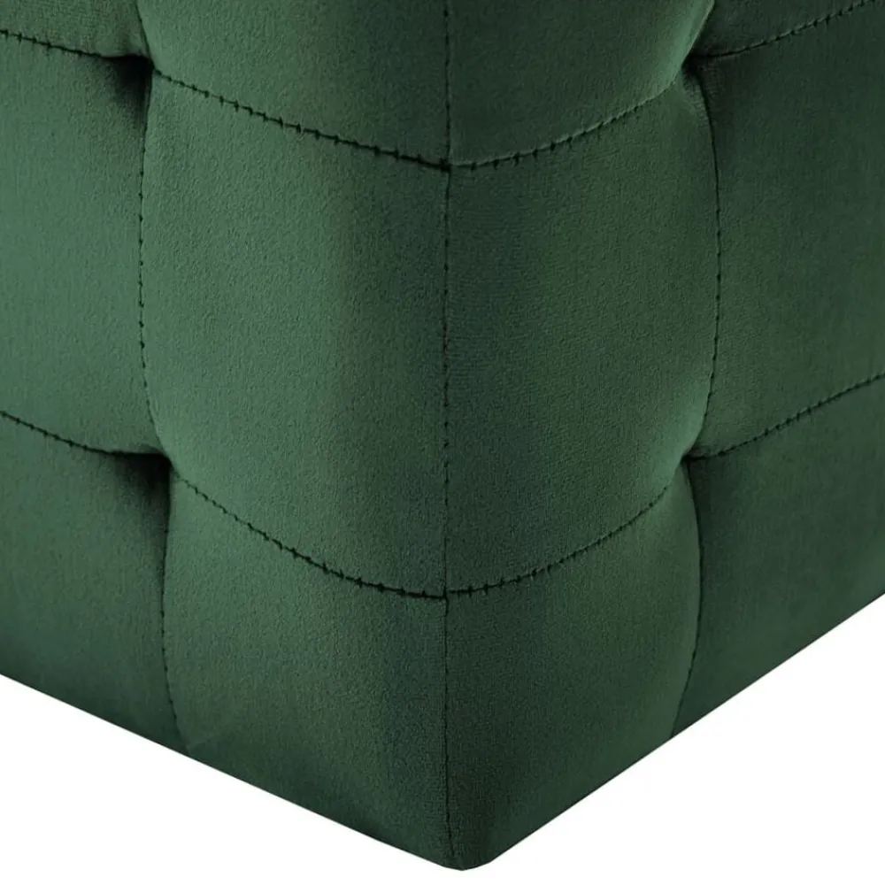 vidaXL Puf 2 unidades terciopelo 30x30x30 cm Verde