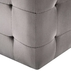 vidaXL Puf 2 unidades terciopelo 30x30x30 cm Gris New
