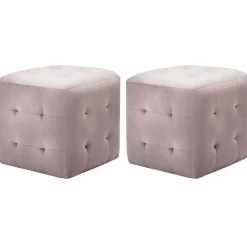 vidaXL Otomanas-Puf 2 unidades terciopelo 30x30x30 cm