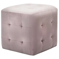 vidaXL Otomanas-Puf 2 unidades terciopelo 30x30x30 cm