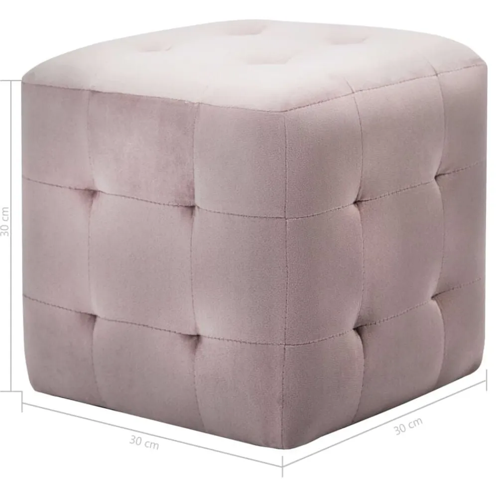 vidaXL Otomanas-Puf 2 unidades terciopelo 30x30x30 cm