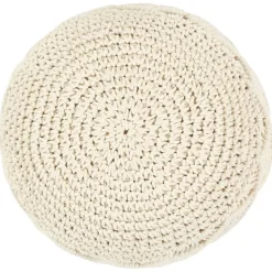 vidaXL Puf de macramé hecho a mano algodón 45x30 cm Blanco New