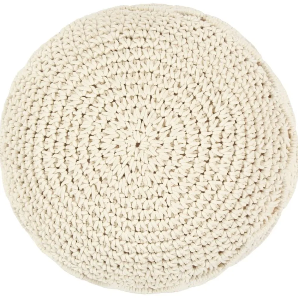 vidaXL Puf de macramé hecho a mano algodón 45x30 cm Blanco New