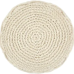 vidaXL Otomanas-Puf de macramé hecho a mano algodón 45x30 cm