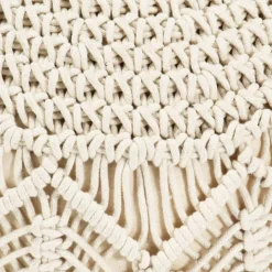 vidaXL Otomanas-Puf de macramé hecho a mano algodón 45x30 cm