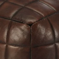 vidaXL Puf marrón oscuro 40x40x40 cm cuero auténtico de cabra Sale
