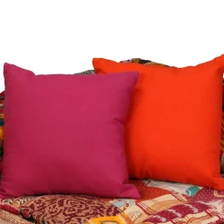 vidaXL Decoración-Puf modular de 2 plazas de tela