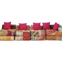 vidaXL Puf modular de 4 plazas de tela Patchwork Online