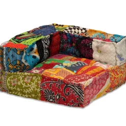 vidaXL Puf modular de 4 plazas de tela Patchwork Online