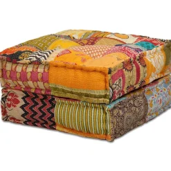 vidaXL Puf modular de 4 plazas de tela Patchwork Online